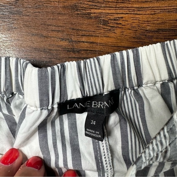 Lane Bryant Striped Off Shoulder Peplum Top - Picture 3 of 5